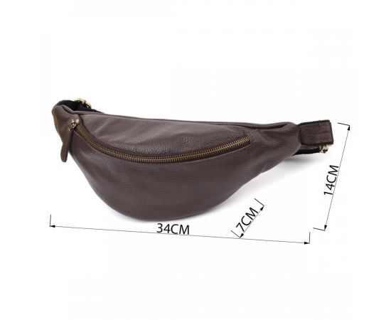 Купить Стильная сумка бананка из зернистой натуральной кожи Shvigel 23146 Коричневый, фото , изображение 3, характеристики, отзывы