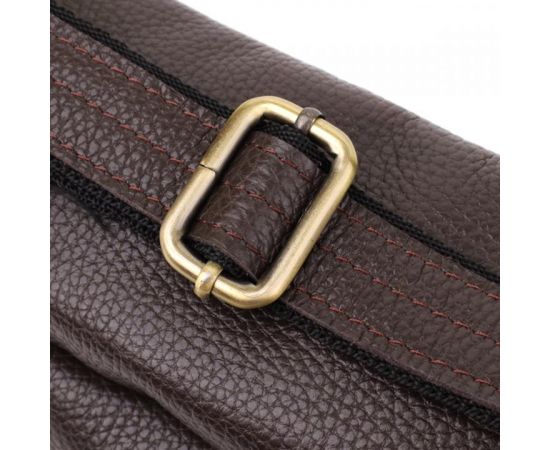 Купить Стильная сумка бананка из зернистой натуральной кожи Shvigel 23146 Коричневый, фото , изображение 5, характеристики, отзывы