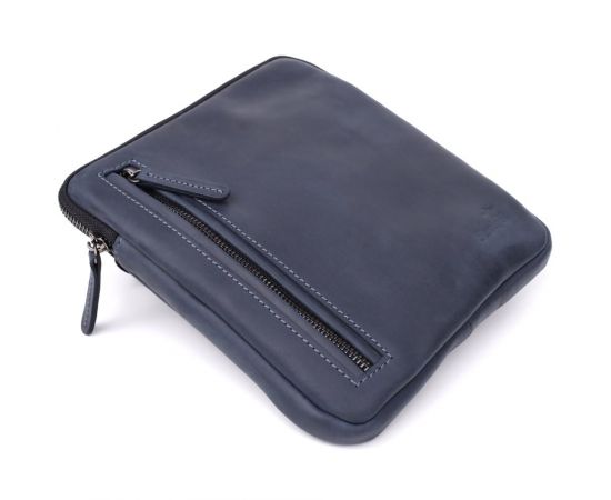 Купить Сумка небольшого размера для мужчин на плечо из натуральной винтажной кожи Shvigel 23148 Синий, фото , изображение 5, характеристики, отзывы