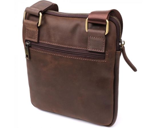Купить Практичная сумка для мужчин на плечо из натуральной винтажной кожи Shvigel 23149 Коричневый, фото , изображение 2, характеристики, отзывы