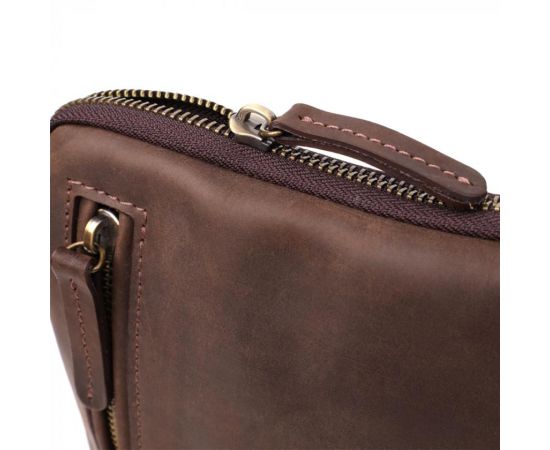 Купить Практичная сумка для мужчин на плечо из натуральной винтажной кожи Shvigel 23149 Коричневый, фото , изображение 6, характеристики, отзывы