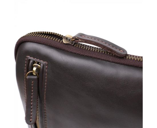 Купить Элегантная мужская сумка из гладкой натуральной кожи Shvigel 23150 Коричневый, фото , изображение 5, характеристики, отзывы