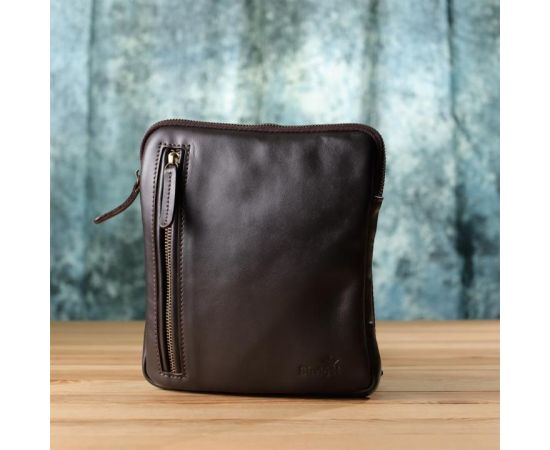 Купить Элегантная мужская сумка из гладкой натуральной кожи Shvigel 23150 Коричневый, фото , изображение 9, характеристики, отзывы