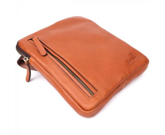 Купить Мужская кожаная сумка через плечо из прочной зернистой кожи Shvigel 23151 Рыжий, фото , изображение 6, характеристики, отзывы