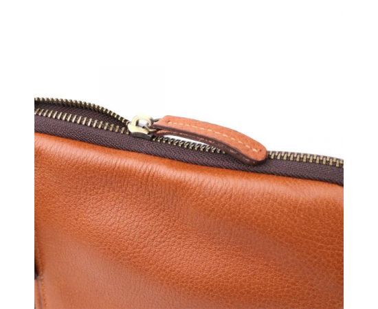 Купить Мужская кожаная сумка через плечо из прочной зернистой кожи Shvigel 23151 Рыжий, фото , изображение 7, характеристики, отзывы