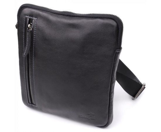 Купить Сумка на плечо для мужчин из прочной зернистой кожи Shvigel 23152 Черный, фото , характеристики, отзывы