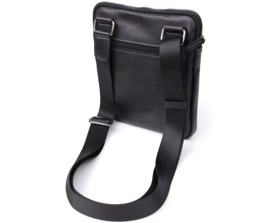 Купить Сумка на плечо для мужчин из прочной зернистой кожи Shvigel 23152 Черный, фото , изображение 2, характеристики, отзывы