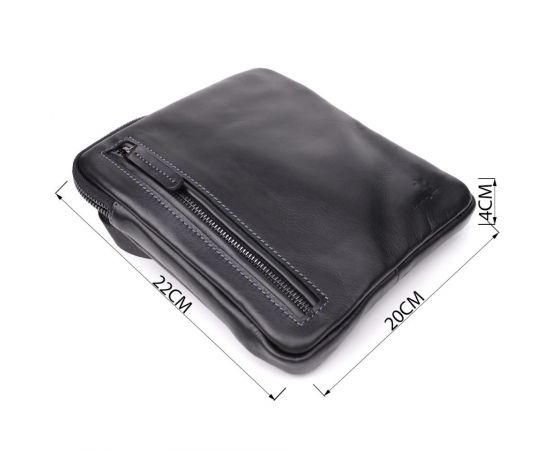 Купить Стильная и практичная мужская сумка на плечо из натуральной гладкой кожи Shvigel 23153 Черный, фото , изображение 3, характеристики, отзывы