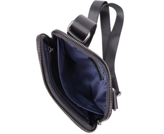 Купить Стильная и практичная мужская сумка на плечо из натуральной гладкой кожи Shvigel 23153 Черный, фото , изображение 7, характеристики, отзывы