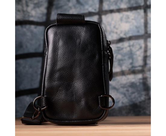 Придбати Небольшая слинг сумка для мужчин из натуральной кожи Vintage sale_15105 Черный, image , зображення 11, характеристики, відгуки
