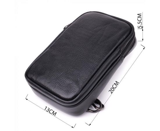 Придбати Небольшая слинг сумка для мужчин из натуральной кожи Vintage sale_15105 Черный, image , зображення 3, характеристики, відгуки