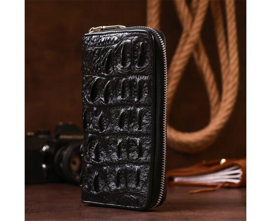 Купить Кошелек-клатч CROCODILE LEATHER 18012 из натуральной кожи крокодила Черный, фото , изображение 8, характеристики, отзывы