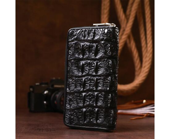 Купить Кошелек-клатч CROCODILE LEATHER 18012 из натуральной кожи крокодила Черный, фото , изображение 9, характеристики, отзывы