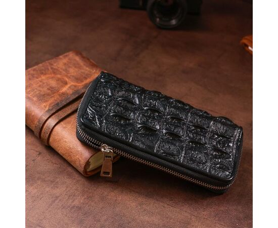 Купить Кошелек-клатч CROCODILE LEATHER 18012 из натуральной кожи крокодила Черный, фото , изображение 10, характеристики, отзывы