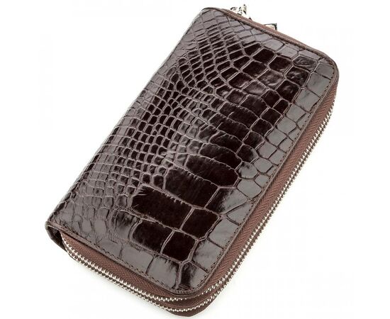 Купить Клатч мужской CROCODILE LEATHER 18526 из натуральной кожи крокодила Коричневый, Коричневый, фото , характеристики, отзывы