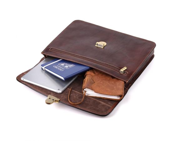 Купить Мужской портфель из натуральной кожи Tony Perotti 20896_1 (8091 moro) Коричневый, фото , изображение 8, характеристики, отзывы
