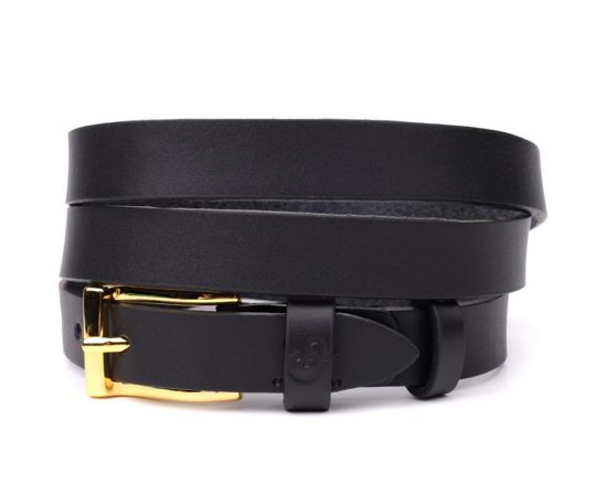 Купить Тонкий кожаный ремень для женщин GRANDE PELLE 22947 Черный, фото , характеристики, отзывы