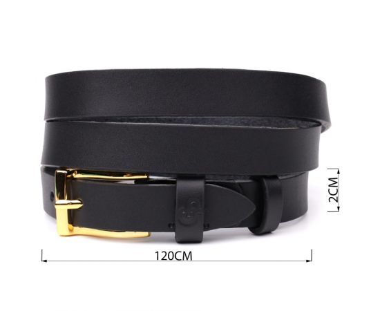 Купить Тонкий кожаный ремень для женщин GRANDE PELLE 22947 Черный, фото , изображение 3, характеристики, отзывы