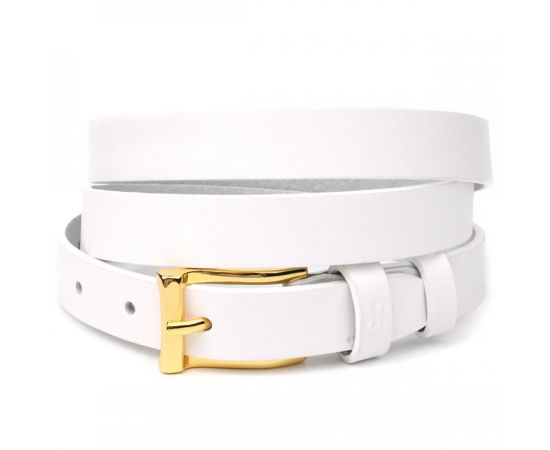 Купить Стильный тонкий кожаный ремень для женщин GRANDE PELLE 22948 Белый, фото , характеристики, отзывы