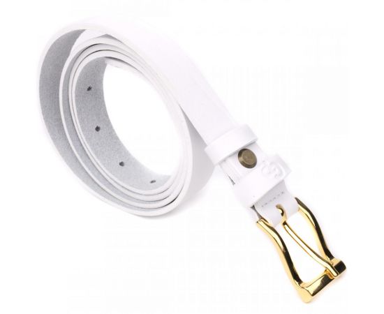 Купить Стильный тонкий кожаный ремень для женщин GRANDE PELLE 22948 Белый, фото , изображение 5, характеристики, отзывы