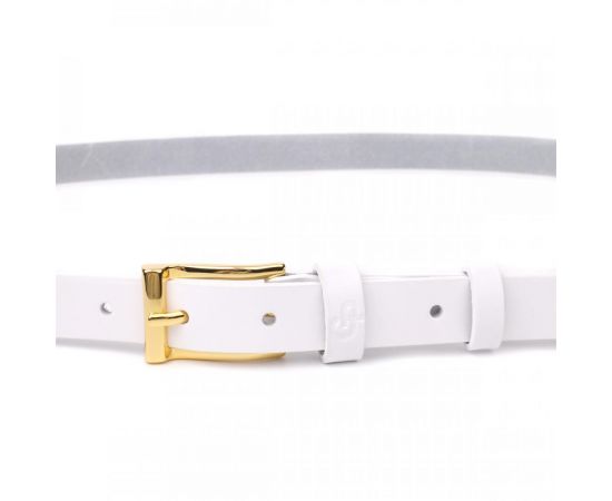 Купить Стильный тонкий кожаный ремень для женщин GRANDE PELLE 22948 Белый, фото , изображение 6, характеристики, отзывы