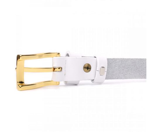 Купить Стильный тонкий кожаный ремень для женщин GRANDE PELLE 22948 Белый, фото , изображение 7, характеристики, отзывы