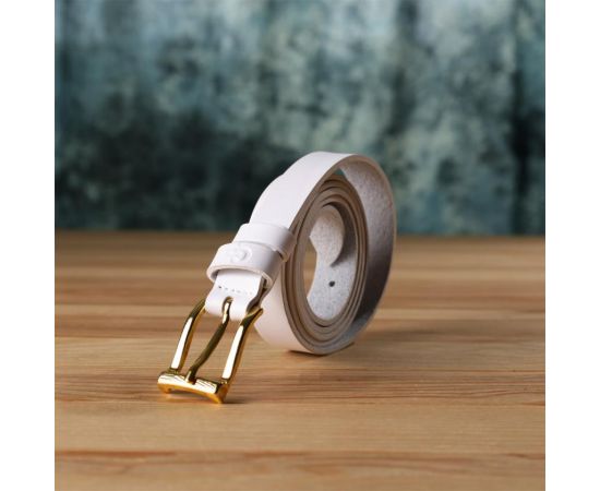 Купить Стильный тонкий кожаный ремень для женщин GRANDE PELLE 22948 Белый, фото , изображение 8, характеристики, отзывы