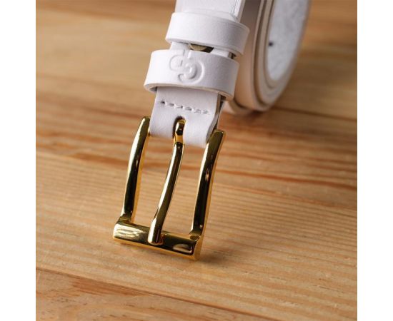 Купить Стильный тонкий кожаный ремень для женщин GRANDE PELLE 22948 Белый, фото , изображение 9, характеристики, отзывы