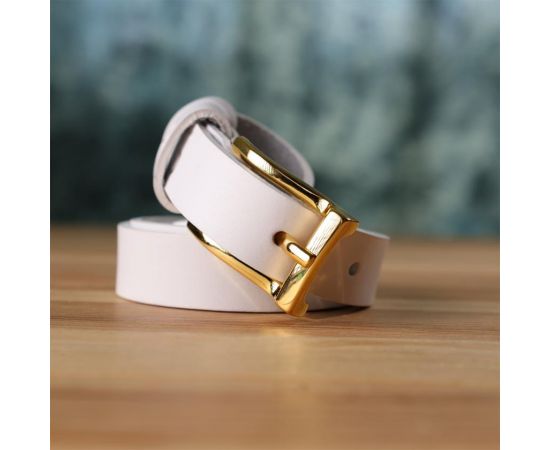 Купить Стильный тонкий кожаный ремень для женщин GRANDE PELLE 22948 Белый, фото , изображение 10, характеристики, отзывы