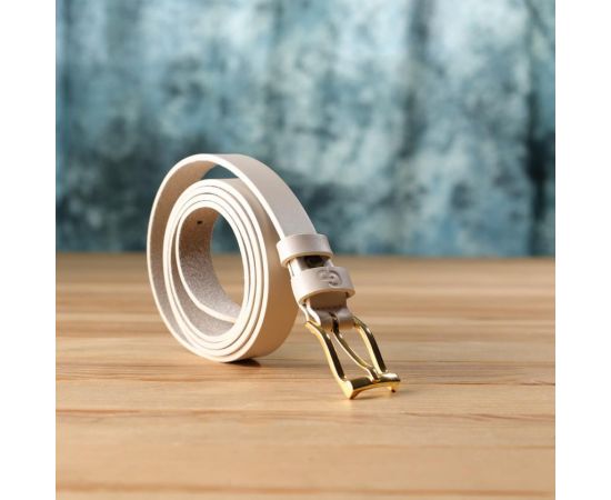 Купить Красивый тонкий кожаный ремень для женщин GRANDE PELLE 22949 Молочный, фото , изображение 8, характеристики, отзывы