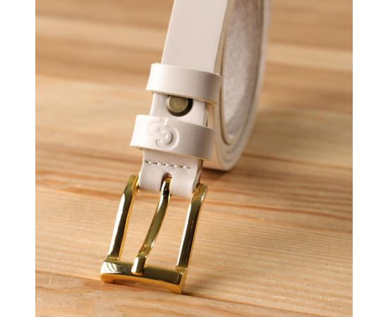 Купить Красивый тонкий кожаный ремень для женщин GRANDE PELLE 22949 Молочный, фото , изображение 9, характеристики, отзывы