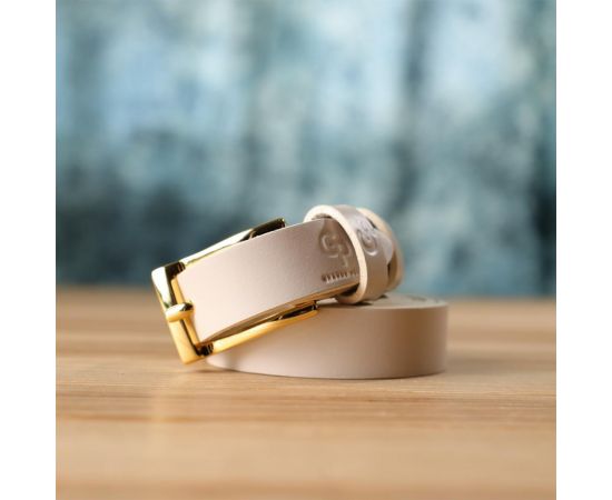 Купить Красивый тонкий кожаный ремень для женщин GRANDE PELLE 22949 Молочный, фото , изображение 10, характеристики, отзывы