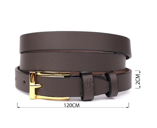 Купить Элегантный узкий кожаный ремень для женщин GRANDE PELLE 22952 Красный, фото , изображение 3, характеристики, отзывы