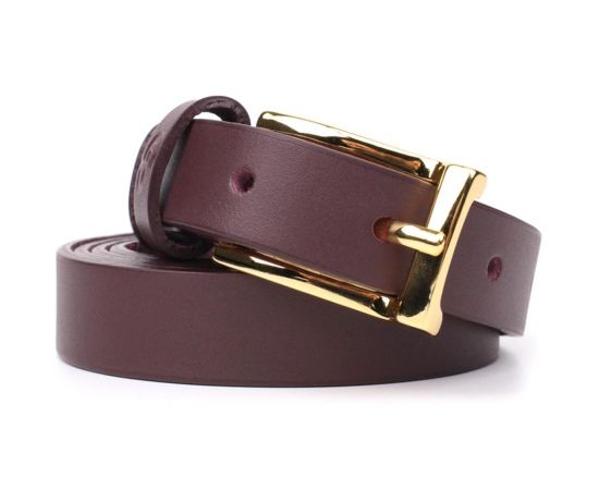 Купить Модный узкий кожаный ремень для женщин GRANDE PELLE 22953 Бордовый, фото , изображение 2, характеристики, отзывы