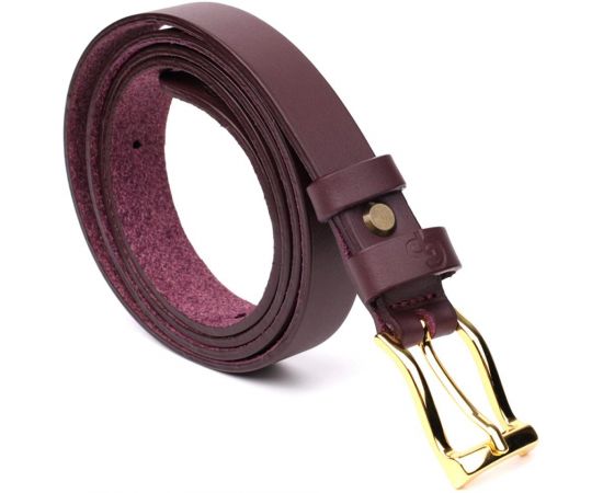 Купить Модный узкий кожаный ремень для женщин GRANDE PELLE 22953 Бордовый, фото , изображение 5, характеристики, отзывы