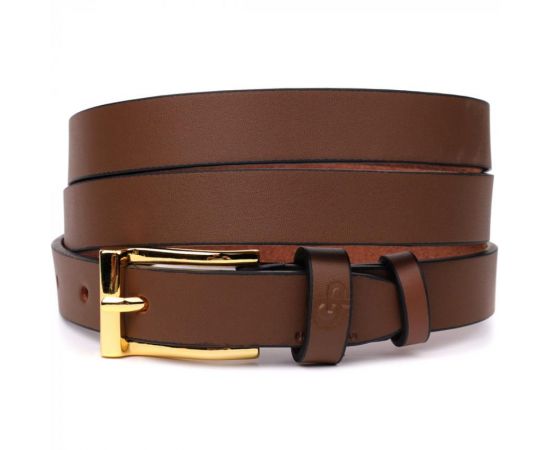 Купить Модный узкий кожаный ремень для женщин GRANDE PELLE 22954 Светло-коричневый, фото , характеристики, отзывы