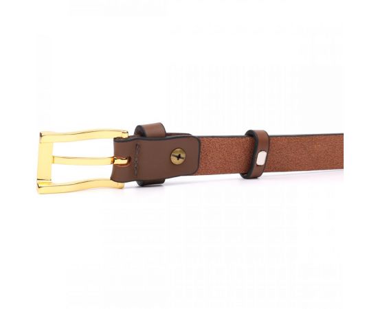 Купить Модный узкий кожаный ремень для женщин GRANDE PELLE 22954 Светло-коричневый, фото , изображение 7, характеристики, отзывы