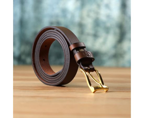 Купить Модный узкий кожаный ремень для женщин GRANDE PELLE 22954 Светло-коричневый, фото , изображение 9, характеристики, отзывы