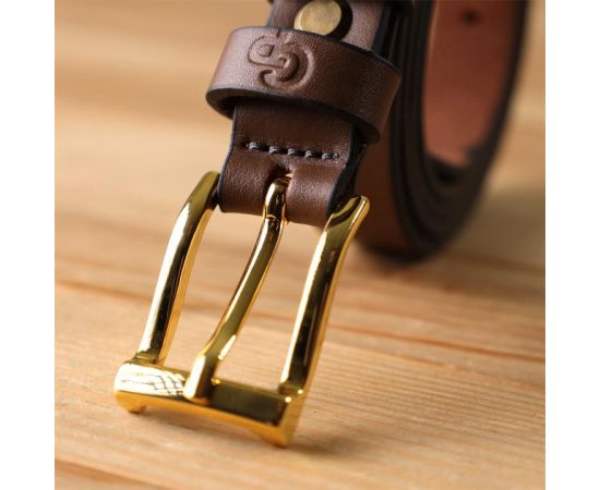 Купить Модный узкий кожаный ремень для женщин GRANDE PELLE 22954 Светло-коричневый, фото , изображение 10, характеристики, отзывы