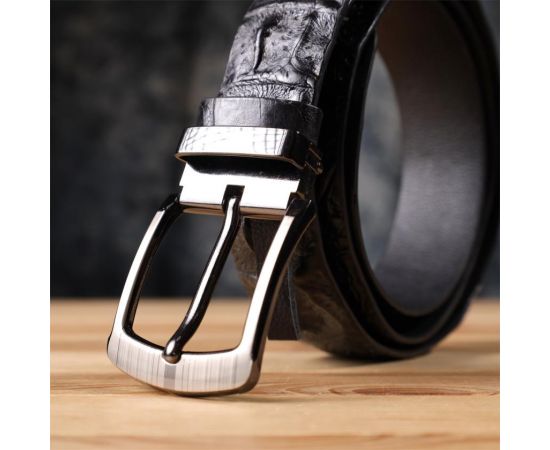 Купить Ремень мужской CROCODILE LEATHER 18008 из натуральной кожи крокодила Черный, фото , изображение 12, характеристики, отзывы