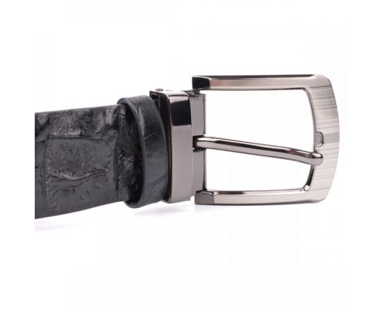 Купить Ремень мужской CROCODILE LEATHER 18008 из натуральной кожи крокодила Черный, фото , изображение 6, характеристики, отзывы