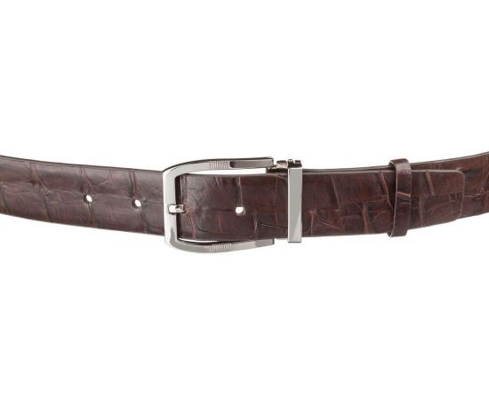 Купить Ремень мужской CROCODILE LEATHER 18178 из натуральной кожи крокодила Коричневый, фото , изображение 2, характеристики, отзывы