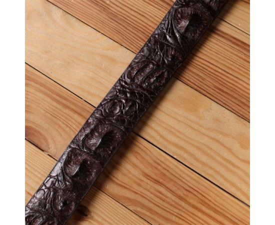 Купить Ремень мужской CROCODILE LEATHER 18178 из натуральной кожи крокодила Коричневый, фото , изображение 10, характеристики, отзывы
