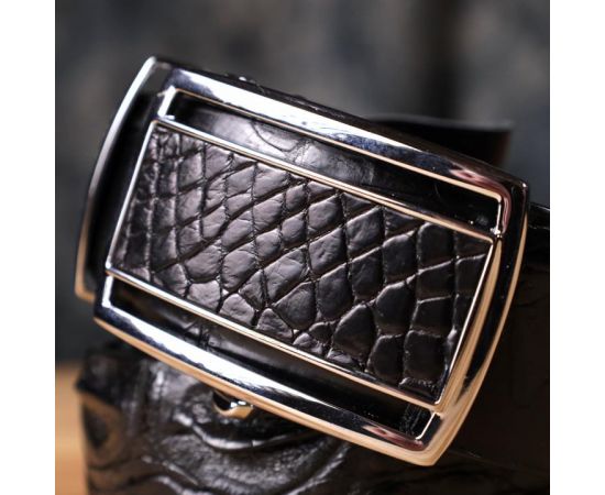 Купить Ремень-автомат CROCODILE LEATHER 18239 из натуральной кожи крокодила Черный, фото , изображение 12, характеристики, отзывы