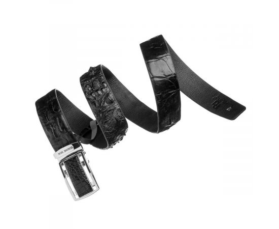 Купить Ремень-автомат CROCODILE LEATHER 18239 из натуральной кожи крокодила Черный, фото , изображение 3, характеристики, отзывы