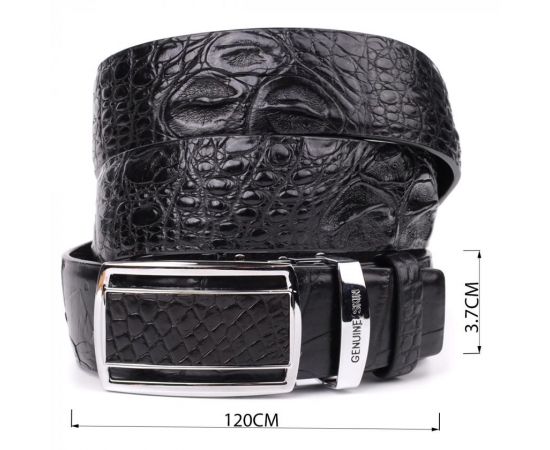 Купить Ремень-автомат CROCODILE LEATHER 18239 из натуральной кожи крокодила Черный, фото , изображение 4, характеристики, отзывы