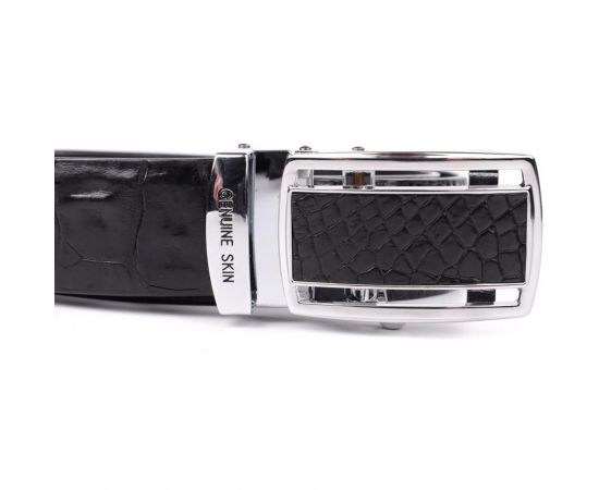 Купить Ремень-автомат CROCODILE LEATHER 18239 из натуральной кожи крокодила Черный, фото , изображение 7, характеристики, отзывы