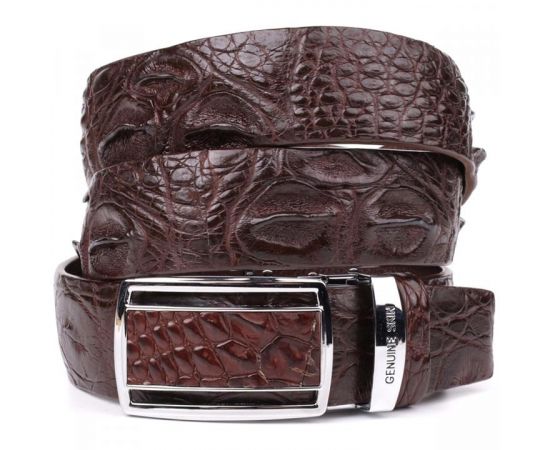 Купить Ремень-автомат CROCODILE LEATHER 18240 из натуральной кожи крокодила Коричневый, фото , характеристики, отзывы