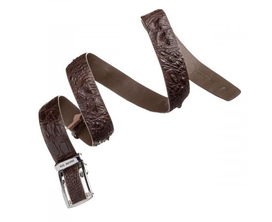 Купить Ремень-автомат CROCODILE LEATHER 18240 из натуральной кожи крокодила Коричневый, фото , изображение 3, характеристики, отзывы