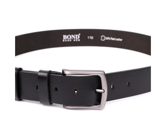 Купить Надежный мужской ремень из натуральной кожи BOND 22950 Черный, фото , изображение 5, характеристики, отзывы